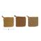 Hello Honey® Earthy Browns Square Leather Loop Crochet Cotton Pot Holder Set